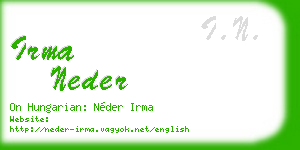 irma neder business card